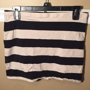 tan and black striped skirt